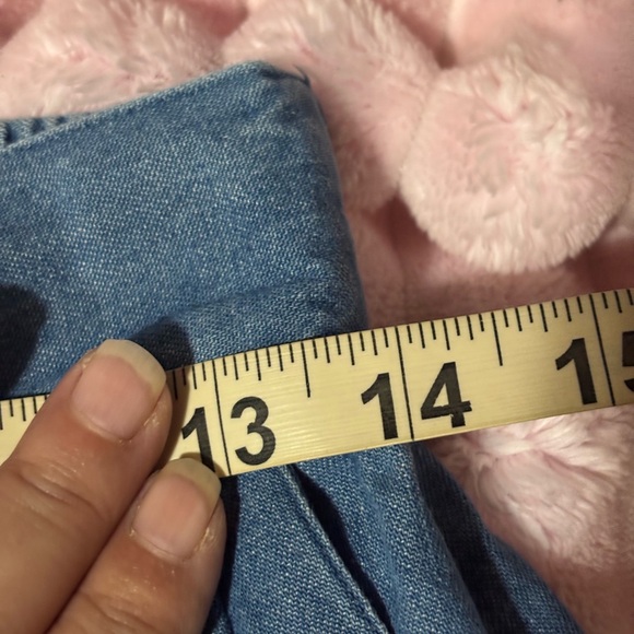 Karen Scott Denim Blue A-Line Skirt midi button down pockets small - Picture 8 of 8